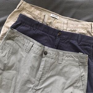 lot of THREE men’s chino flat front shorts